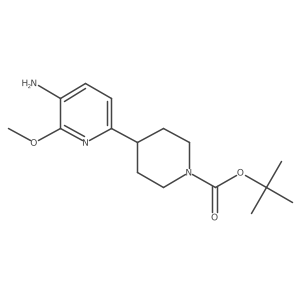 Tert-butyl 4-(5-amino-6-methoxypyridin-2-yl)piperidine-1-carboxylate结构式