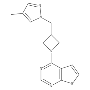4-methyl-1-[(1-{thieno[2,3-d]pyrimidin-4-yl}azetidin-3-yl)methyl]-1H-pyrazole Structure