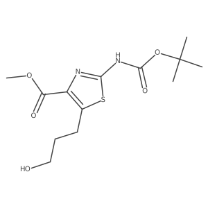 Methyl 2-((tert-butoxycarbonyl)amino)-5-(3-hydroxypropyl)thiazole-4-carboxylate Structure