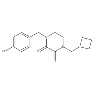 1-[(4-Chlorophenyl)methyl]-4-(cyclobutylmethyl)piperazine-2,3-dione Structure