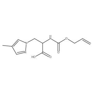 3-(4-methyl-1H-pyrazol-1-yl)-2-{[(prop-2-en-1-yloxy)carbonyl]amino}propanoic acid结构式