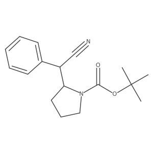 Tert-butyl 2-[cyano(phenyl)methyl]pyrrolidine-1-carboxylate结构式