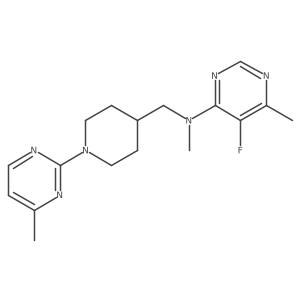 5-fluoro-N,6-dimethyl-N-{[1-(4-methylpyrimidin-2-yl)piperidin-4-yl]methyl}pyrimidin-4-amine Structure