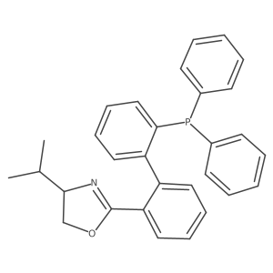 (R)-2-(2'-(Diphenylphosphanyl)-[1,1'-biphenyl]-2-yl)-4-isopropyl-4,5-dihydrooxazole Structure