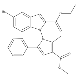 Ethyl 5-bromo-1-(3-(methoxycarbonyl)-2-methyl-5-phenyl-1H-pyrrol-1-yl)-1H-indole-2-carboxylate Structure