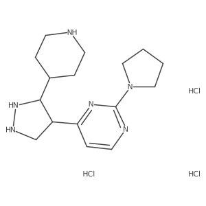 4-(3-Piperidin-4-ylpyrazolidin-4-yl)-2-pyrrolidin-1-ylpyrimidine;trihydrochloride Structure