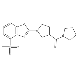 4-Methanesulfonyl-2-[3-(pyrrolidine-1-carbonyl)pyrrolidin-1-yl]-1,3-benzothiazole结构式
