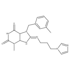 8-(3-imidazol-1-ylpropylimino)-3-methyl-7-[(3-methylphenyl)methyl]-5,9-dihydro-4H-purine-2,6-dione结构式