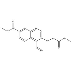 6-Methoxycarbonylmethoxy-5-formyl-2-naphthoic acid methyl ester结构式
