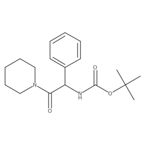 tert-Butyl (S)-(2-oxo-1-phenyl-2-(piperidin-1-yl)ethyl)carbamate结构式