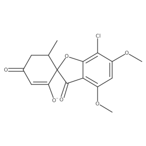 Spiro[benzofuran-2(3H),1a(2)-cyclohexane]-2a(2),3,4a(2)-trione, 7-chloro-4,6-dimethoxy-6a(2)-methyl-, ion(1-)结构式