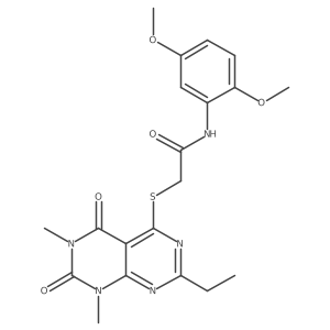 N-(2,5-dimethoxyphenyl)-2-((2-ethyl-6,8-dimethyl-5,7-dioxo-5,6,7,8-tetrahydropyrimido[4,5-d]pyrimidin-4-yl)thio)acetamide Structure