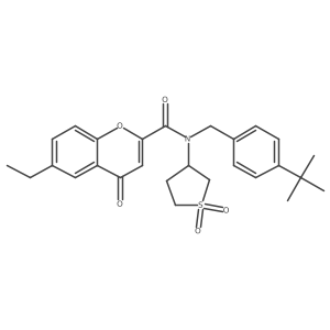 N-(4-tert-butylbenzyl)-N-(1,1-dioxidotetrahydrothiophen-3-yl)-6-ethyl-4-oxo-4H-chromene-2-carboxamide Structure