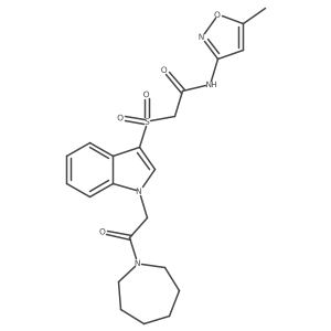 2-((1-(2-(azepan-1-yl)-2-oxoethyl)-1H-indol-3-yl)sulfonyl)-N-(5-methylisoxazol-3-yl)acetamide Structure