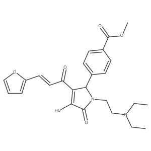 (E)-methyl 4-(1-(2-(diethylamino)ethyl)-3-(3-(furan-2-yl)acryloyl)-4-hydroxy-5-oxo-2,5-dihydro-1H-pyrrol-2-yl)benzoate结构式