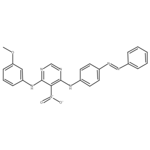 4,6-Pyrimidinediamine, N4-(3-methoxyphenyl)-5-nitro-N6-[4-(2-phenyldiazenyl)phenyl]- Structure