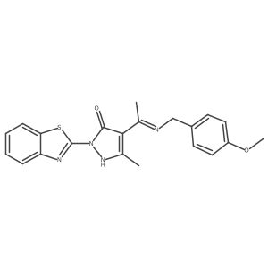 (4Z)-2-(1,3-benzothiazol-2-yl)-4-{1-[(4-methoxybenzyl)amino]ethylidene}-5-methyl-2,4-dihydro-3H-pyrazol-3-one Structure