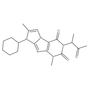 6-Cyclohexyl-4,7-dimethyl-2-(3-oxobutan-2-yl)purino[7,8-a]imidazole-1,3-dione结构式