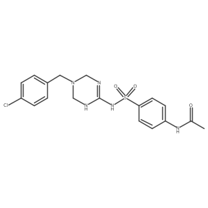 N-(4-{[5-(4-chlorobenzyl)-1,4,5,6-tetrahydro-1,3,5-triazin-2-yl]sulfamoyl}phenyl)acetamide结构式