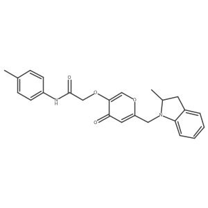 2-((6-((2-methylindolin-1-yl)methyl)-4-oxo-4H-pyran-3-yl)oxy)-N-(p-tolyl)acetamide Structure