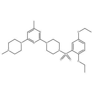 2-(4-((2,5-Diethoxyphenyl)sulfonyl)piperazin-1-yl)-4-methyl-6-(4-methylpiperazin-1-yl)pyrimidine结构式