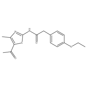 N-(5-acetyl-4-methylthiazol-2-yl)-2-(4-(ethylthio)phenyl)acetamide结构式