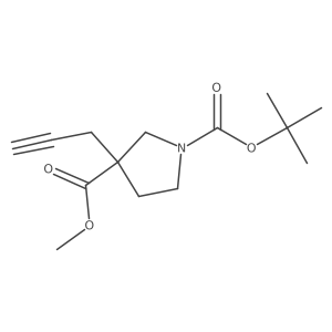 1-(Tert-butyl) 3-methyl 3-(prop-2-yn-1-yl)pyrrolidine-1,3-dicarboxylate Structure