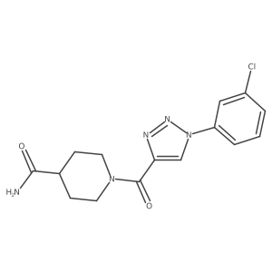 1-{[1-(3-chlorophenyl)-1H-1,2,3-triazol-4-yl]carbonyl}piperidine-4-carboxamide结构式