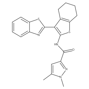N-(3-(benzo[d]thiazol-2-yl)-4,5,6,7-tetrahydrobenzo[b]thiophen-2-yl)-1,5-dimethyl-1H-pyrazole-3-carboxamide Structure