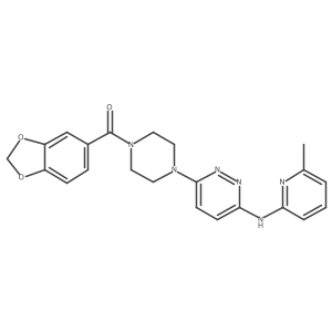 Benzo[d][1,3]dioxol-5-yl(4-(6-((6-methylpyridin-2-yl)amino)pyridazin-3-yl)piperazin-1-yl)methanone结构式