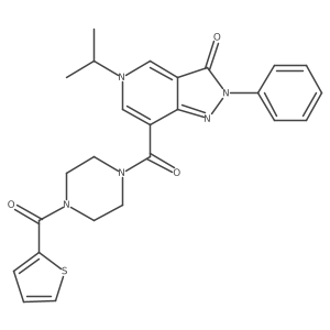 5-isopropyl-2-phenyl-7-(4-(thiophene-2-carbonyl)piperazine-1-carbonyl)-2H-pyrazolo[4,3-c]pyridin-3(5H)-one Structure