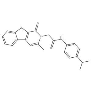 2-{4-methyl-6-oxo-8-thia-3,5-diazatricyclo[7.4.0.0^{2,7}]trideca-1(13),2(7),3,9,11-pentaen-5-yl}-N-[4-(propan-2-yl)phenyl]acetamide Structure