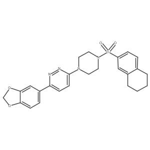 3-(Benzo[d][1,3]dioxol-5-yl)-6-(4-((5,6,7,8-tetrahydronaphthalen-2-yl)sulfonyl)piperazin-1-yl)pyridazine结构式