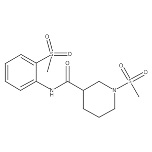 1-(methylsulfonyl)-N-(2-(methylsulfonyl)phenyl)piperidine-3-carboxamide结构式