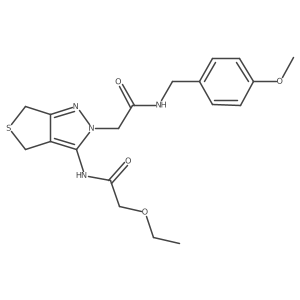 CCOCC(=O)Nc1c2c(nn1CC(=O)NCc1ccc(OC)cc1)CSC2结构式