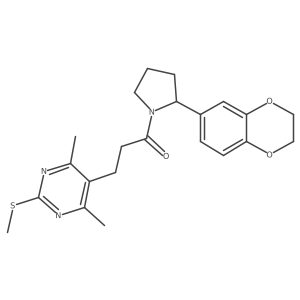 1-[2-(2,3-Dihydro-1,4-benzodioxin-6-yl)pyrrolidin-1-yl]-3-[4,6-dimethyl-2-(methylsulfanyl)pyrimidin-5-yl]propan-1-one Structure