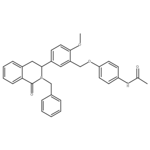 N-{4-[5-(2-Benzyl-1-oxo-1,2,3,4-tetrahydro-isoquinolin-3-yl)-2-methoxy-benzyloxy]-phenyl}-acetamide Structure