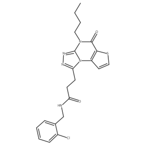 3-(4-butyl-5-oxo-4,5-dihydrothieno[2,3-e][1,2,4]triazolo[4,3-a]pyrimidin-1-yl)-N-(2-chlorobenzyl)propanamide结构式