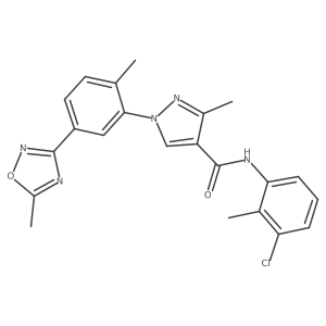 N-(3-chloro-2-methylphenyl)-3-methyl-1-[2-methyl-5-(5-methyl-1,2,4-oxadiazol-3-yl)phenyl]-1H-pyrazole-4-carboxamide Structure