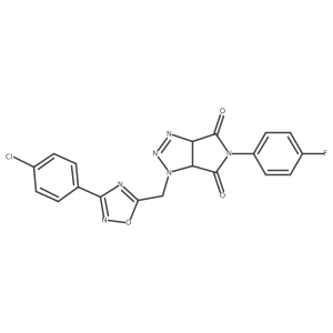 1-{[3-(4-chlorophenyl)-1,2,4-oxadiazol-5-yl]methyl}-5-(4-fluorophenyl)-1H,3aH,4H,5H,6H,6aH-pyrrolo[3,4-d][1,2,3]triazole-4,6-dione结构式
