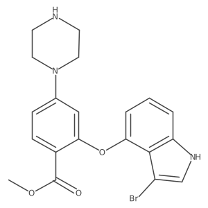 Methyl 2-(3-bromo-1h-indol-4-yloxy)-4-(piperazin-1-yl)benzoate结构式