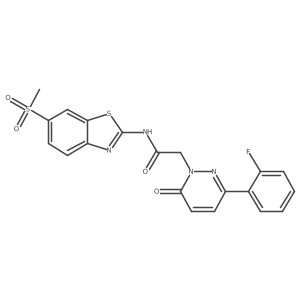 2-[3-(2-fluorophenyl)-6-oxopyridazin-1(6H)-yl]-N-[(2Z)-6-(methylsulfonyl)-1,3-benzothiazol-2(3H)-ylidene]acetamide结构式