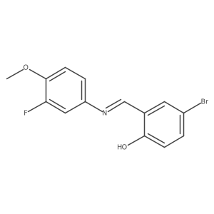 4-bromo-2-{(E)-[(3-fluoro-4-methoxyphenyl)imino]methyl}phenol Structure