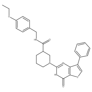 N-(4-ethoxybenzyl)-1-(4-oxo-7-phenyl-3,4-dihydrothieno[3,2-d]pyrimidin-2-yl)piperidine-3-carboxamide结构式