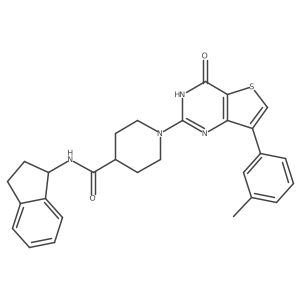 N-(2,3-dihydro-1H-inden-1-yl)-1-[7-(3-methylphenyl)-4-oxo-3,4-dihydrothieno[3,2-d]pyrimidin-2-yl]piperidine-4-carboxamide Structure