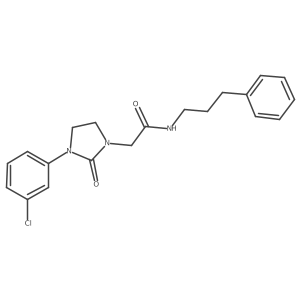 2-[3-(3-chlorophenyl)-2-oxoimidazolidin-1-yl]-N-(3-phenylpropyl)acetamide结构式