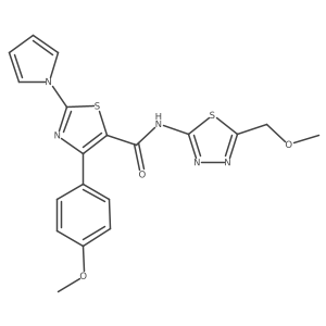 N-[(2Z)-5-(methoxymethyl)-1,3,4-thiadiazol-2(3H)-ylidene]-4-(4-methoxyphenyl)-2-(1H-pyrrol-1-yl)-1,3-thiazole-5-carboxamide结构式