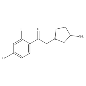 2-(3-Aminopyrrolidin-1-yl)-1-(2,4-dichlorophenyl)ethan-1-one结构式