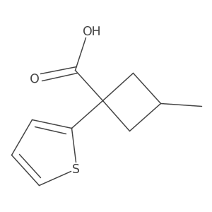 3-Methyl-1-(thiophen-2-yl)cyclobutane-1-carboxylic acid Structure