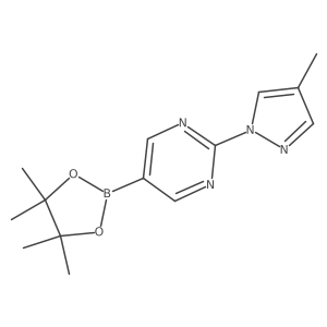 2-(4-Methyl-1H-pyrazol-1-yl)pyrimidine-5-boronic acid pinacol ester结构式